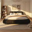 LLappuil Upholstered Platform Bed King Size, Oversized Wood Bed Frame with Padded Backrest Black
