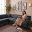 LLappuil Sectional Sofa, 103" x 103" Chesterfield Sofa with Nailhead, 7 Seat Chenille Tufted Couch for Living Room Gray