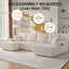 LLappuil 130" Sectional Sofa, U Shaped Modular Sectioanl Couch with Chaise, Boneless Corduroy Sofa Couch for Living Room, No Assembly Compression Sofa Beige