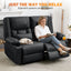 LLappuil Loveseat Recliner Chair, Massage Recliner Chair with Heating, Manual Oversized Recliner Home Theater with Cup Holders, Side Pocket for Adults Black