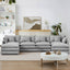 LLappuil Modular Sectional Sofa, Sectional Couch with 2 Movable Ottoman, Chenille 6 Seat Cloud Sofa Couch for Living Room Gray