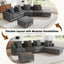 LLappuil 147" Modular Sectional Sofa, Sectional Couch with 2 Movable Coffee Table Ottoman, Oversized 6 Seat Chenille Sofa Couch for Living Room Dark Gray