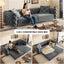 LLappuil Pull Out Sofa Bed King Size, 98" Tufted 3 Seat Sofa Convertible Sleeper Sofa Bed, Oversized 28" Deep Seat Velvet Sofa Couch for Living Room Dark Gray