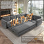 LLappuil Sectional Sofa, Pull Out Sofa Bed King Size, 6 Seat Chenille Sofa Couch Convertible Sleeper Sofa Bed for Living Room Light Gray