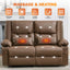 LLappuil Loveseat Recliner Chair, Massage Recliner Chair with Heating, Manual Oversized Recliner Home Theater with Cup Holders, Side Pocket for Adults
