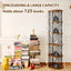 LLappuil 5 Tier Rotating Bookshelf, 360° Display Swivel Bookcase, Corner Bookshelf for for Bedroom, Living Room Brown