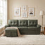 LLappuil 88" Sectional Sofa, Mid-Century L Shaped Sectional Couch with Pull Out Sofa Bed, Convertible Sofa Bed with Storage Chaise for Living Room, Foil Fabric Black