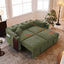 LLappuil Loveseat Sofa, Pull Out Sofa Bed Queen Size, Corduroy Sofa Couch with 360° Swivel Tabletop, USB Charging Port, Cup Holder for Living Room Green