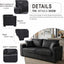 LLappuil 69" Loveseat Sofa, Upholstered Couch with 2 Throw Pillows for Living Room, Foil Fabric Black