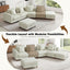 LLappuil 147" Modular Sectional Sofa, Sectional Couch with 2 Movable Coffee Table Ottoman, Oversized 6 Seat Chenille Sofa Couch for Living Room Beige