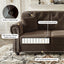 LLappuil Modular Sectional Sofa, Loveseat Sofa with Ottoman, Velvet Chesterfield Sofa for Living Room Brown