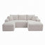 LLappuil Sectional Sofa, 94.5" U Shaped Modular Sectional Couch with Left Chaise, Cloud Courduroy Sofa Couch with Movable Ottoman for Living Room White