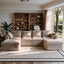 LLappuil 122" Sectional Sofa, U Shaped Sectional Couch with Double Ottoman, Linen Boneless Cloud Couch for Living Room