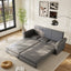 LLappuil King Size Pull Out Sofa Bed, Oversized Loveseat Sofa Convertible Sleeper Sofa Bed, Faux Leather Sofa Couch for Living Room Apartment Gray