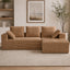 LLappuil 95" Sectional Sofa, Modular Sectional Couch with Left Chaise, Cup Holders, Side Pocket, Corduroy Boneless Sofa Couch for Living Room