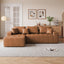 LLappuil 108" Sectional Sofa, Modular Sectional Couch with Right Chaise, Deep Seat Faux Leather Cloud Sofa for Living Room