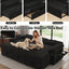 LLappuil 86" Sectional Sofa, Sectional Couch with Pull Out Sofa Bed, Corduroy Sofa Couch Convertible Sofa Bed with Storage Chaise, Small Desktop, Charging Port for Living Room