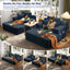 LLappuil 2 Piece Chaise Lounge Chair Indoor, Corduroy Boneless Sofa Bed, Deep Seat Sleeper Couch Reading Chairs, Cloud Sofas Couches for Living Room, No Assembly Required Blue
