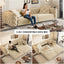 LLappuil Pull Out Sofa Bed King Size, 98" Tufted 3 Seat Sofa Convertible Sleeper Sofa Bed, Oversized 28" Deep Seat Velvet Sofa Couch for Living Room Khaki