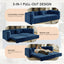 LLappuil 89" Velvet Chesterfield Sofa, Oversized Pull Out Sofa Bed King Size, Loveseat Sofa Couch Convertible Sofa Bed for Living Room Blue