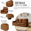 LLappuil 81" Mid-Century Modern Sofa, 3 Seat Sofa Cloud Couch for Living Room, Foil Fabric Light Brown