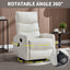 LLappuil Recliner Chair, 360° Swivel Massage Recliner Chair with Heat, Nursery Glider Rocker Faux Leather Recliner Chair for Living Room Beige