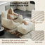 LLappuil Bean Bag Chair with Ottoman, Lazy Sofa Chair for Adults, Memory Foam Bean Bag Chairs with Filler Included for Living Room Bedroom Beige