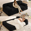 LLappuil Futon Sofa Bed, 79" Loveseat Sofa Convertible Sofa Bed Queen Size, Corduroy Sofa Couch for Living Room Black