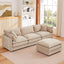 LLappuil Modular Sectional Sofa, Sectional Couch with Movable Ottoman, Chenille 4 Seat Cloud Sofa Couch for Living Room Brown
