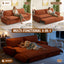 LLappuil 73" Pull Out Sofa Bed Queen Size, Corduroy Loveseat Sofa Couch Convertible Sofa Bed for Living Room Orange