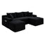 LLappuil Sectional Sofa, 106" U Shaped Modular Sectional Couch with Left Chaise, Cloud Courduroy Sofa Couch with Movable Ottoman for Living Room Black