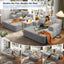 LLappuil 2 Piece Chaise Lounge Chair Indoor, Corduroy Boneless Sofa Bed, Deep Seat Sleeper Couch Reading Chairs, Cloud Sofas Couches for Living Room, No Assembly Required Light Gray