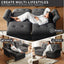 LLappuil Pull Out Sofa Bed Queen Size, Loveseat Sofa Convertible Sleeper Sofa Bed, Velvet Sofa Couch with Adjustbale Armrest, USB Charging Port for Living Room Gray