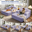 LLappuil 2 Piece Chaise Lounge Chair Indoor, Corduroy Boneless Sofa Bed, Deep Seat Sleeper Couch Reading Chairs, Cloud Sofas Couches for Living Room, No Assembly Required Purple