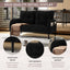 LLappuil Loveseat Sofa, 47" Small Couch, Love Seat Corduroy Sofa Couch for Compact Space Black