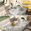 LLappuil 74" Queen Size Pull Out Sofa Bed, Lovseat Sleeper Sofa Couch Convertible Sofa Bed, Velvet Sofa for Living Room Light Gray