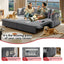 LLappuil Pull Out Sofa Bed King Size, 82" Loveseat Sofa with Bluetooth Speakers, USB Ports, Side Pockets, Corduroy Sofa Couch Convertible Sofa Bed for Living Room Gray