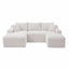 LLappuil Sectional Sofa, 94.5" U Shaped Modular Sectional Couch with Right Chaise, Cloud Courduroy Sofa Couch with Movable Ottoman for Living Room White