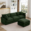 LLappuil Modular Sectional Sofa, Sectional Couch with Movable Ottoman, Chenille 4 Seat Cloud Sofa Couch for Living Room Green