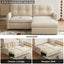 LLappuil 70" Convertible Sofa Bed, Pull Out Sofa Bed Full Size, Corduroy Loveseat Sofa with Ottoman, USB & Type-c Charging Port for Living Room Beige