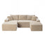 LLappuil Sectional Sofa, 106" U Shaped Modular Sectional Couch with Left Chaise, Cloud Courduroy Sofa Couch with Movable Ottoman for Living Room Camel