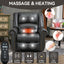 LLappuil Lift Power Recliner Chair, Dual Motor Massage Recliner Chair with Heat, Faux Leather Nursery Glider Rocker Recliner Chair for Living Room, Bedroom Gray
