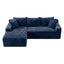 LLappuil 106" Sectional Sofa, Modular Sectional Couch with Right Chaise, Deep Seat Corduroy Cloud Sofa for Living Room