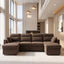 LLappuil 83" Sectional Sofa, Compact Sectional Couch with Reversible Storage Chaise, Breathable Foil Fabric Sofa Couch Convertible Sofa Bed with Cup Holder for Lving Room