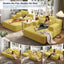 LLappuil 2 Piece Chaise Lounge Chair Indoor, Corduroy Boneless Sofa Bed, Deep Seat Sleeper Couch Reading Chairs, Cloud Sofas Couches for Living Room, No Assembly Required Yellow
