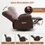 LLappuil Recliner Chair, 360° Swivel Recliner Chair, Nursery Glider Rocker Recliner Chair, Single Reading Chair with Side Pockets for Living Room, Bedroom Brown