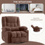 LLappuil Recliner Chair, 360° Swivel Massage Recliner Chair with Heat, Nursery Glider Rocker Manual Recliner Chair with Side Pocket, 2 Cup Holders, USB Charge Port for Living Room, Bedroom Brown