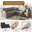 LLappuil Sectional Sofa, 85" Sectional Couch with Pull Out Sofa Bed King Size, 5 Seat Teddy Sofa Convertible Sofa Bed for Living Room Light Gray