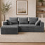 LLappuil 95" Sectional Sofa, Modular Sectional Couch with Right Chaise, Cup Holders, Side Pocket, Corduroy Boneless Sofa Couch for Living Room