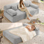 LLappuil Futon Sofa Bed, 79" Loveseat Sofa Convertible Sofa Bed Queen Size, Corduroy Sofa Couch for Living Room Light Gray